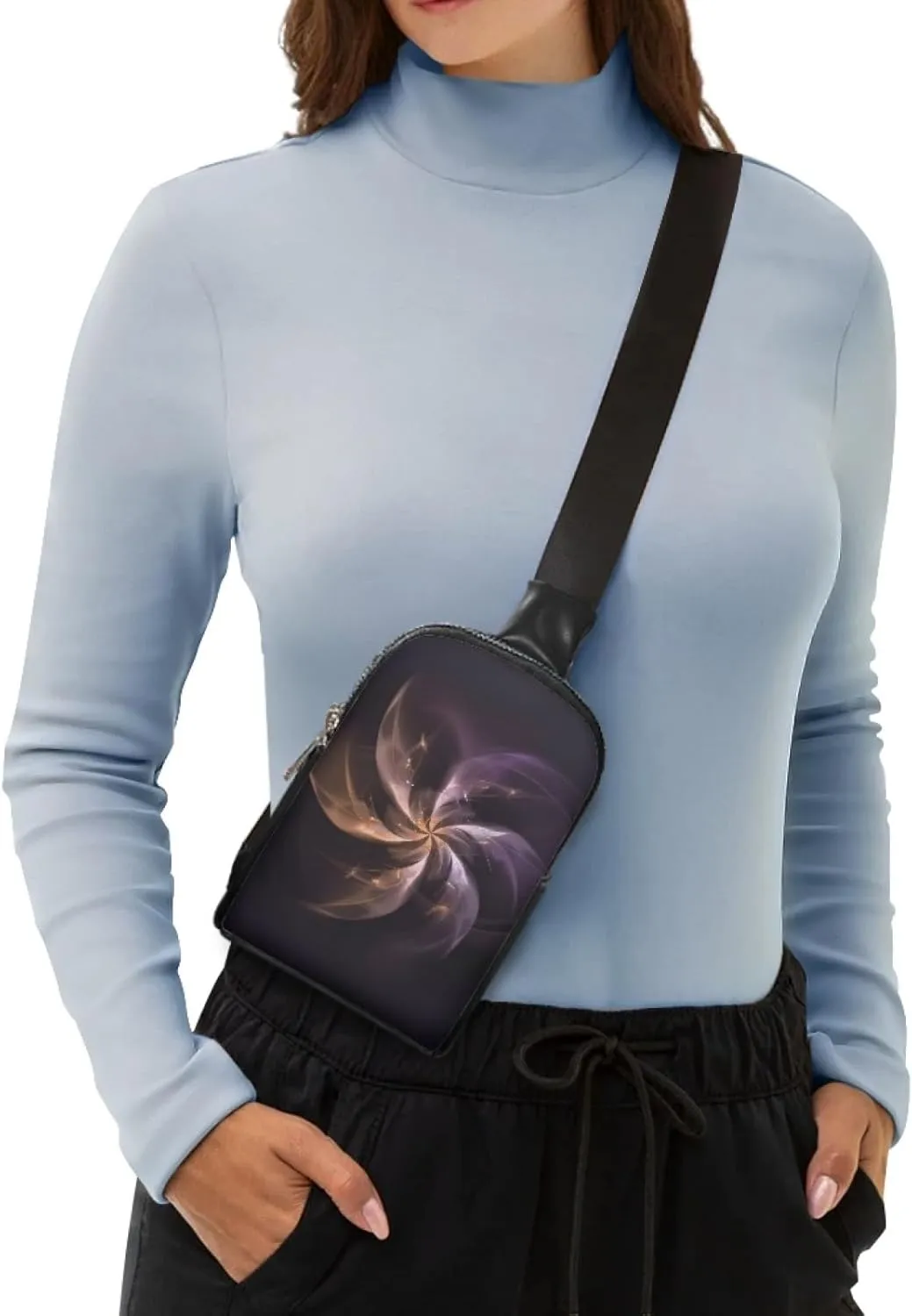 Abstract Windmill Flower Sling Bag for Women Travel Crossbody Bag for Lady Aesthetic Cross Body Bag for Adults Mother Woman Chest Bag Fanny Pack for Outdoor Walking