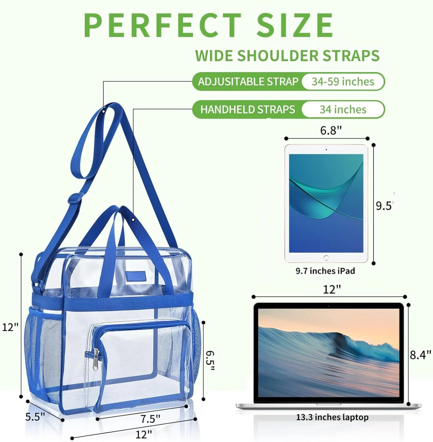 Bagenius Clear Bag Stadium Approved 12612 Clear bag for Stadium Events Sports Concert Festival Work