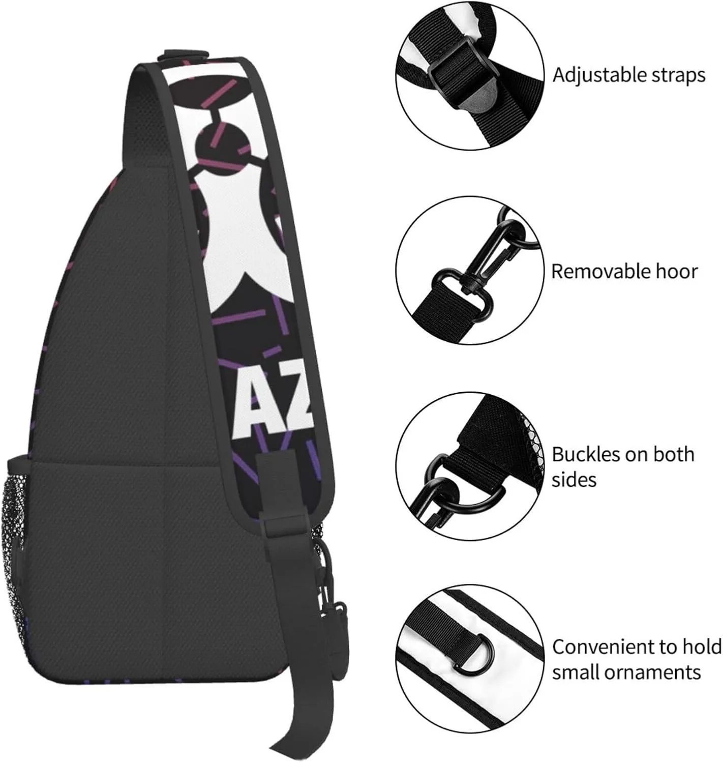 Biohazard Small Crossbody Backpack Sling Bag For Men Women Mini One Shoulder Chest Bags Gym Sport Travel Hiking Daypack