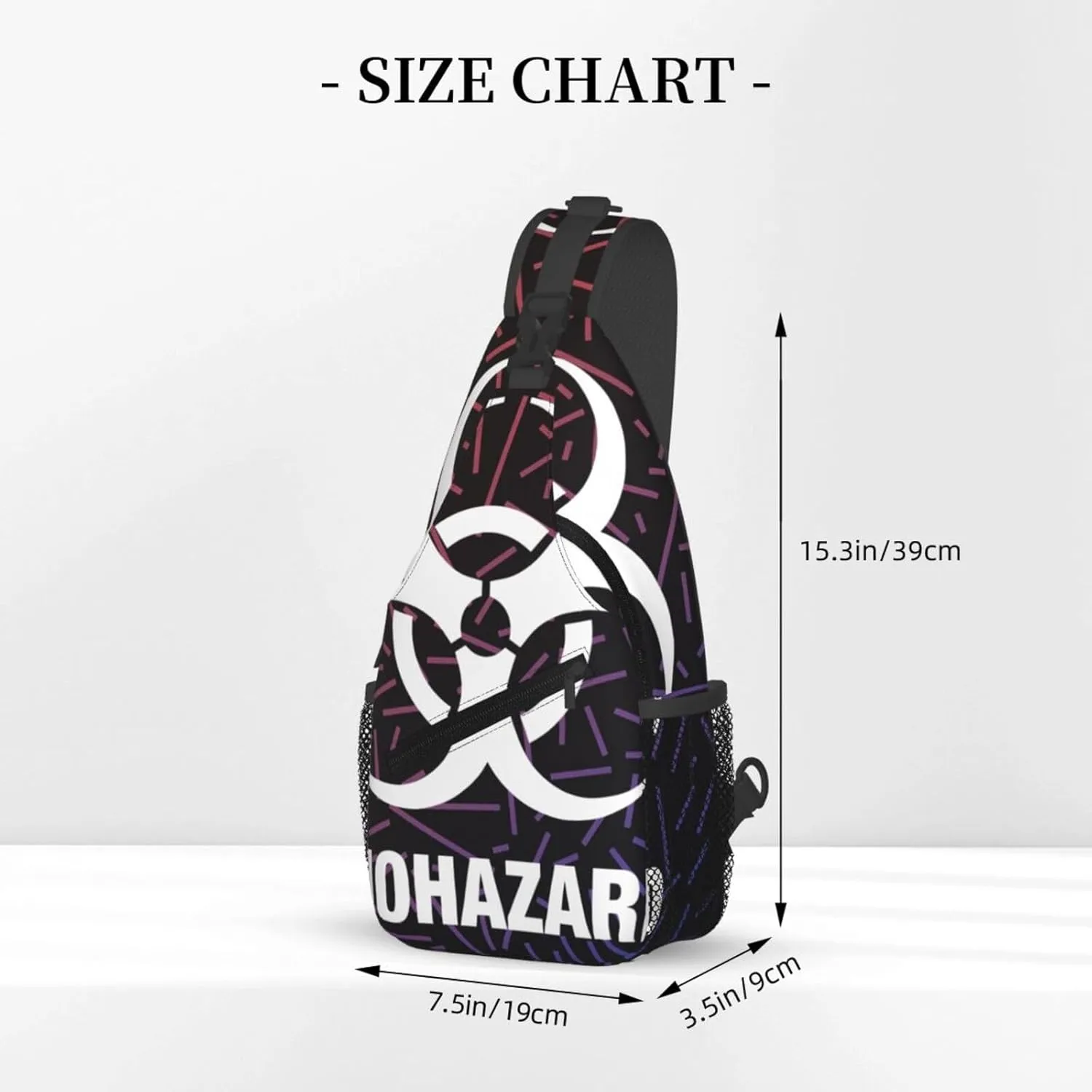 Biohazard Small Crossbody Backpack Sling Bag For Men Women Mini One Shoulder Chest Bags Gym Sport Travel Hiking Daypack