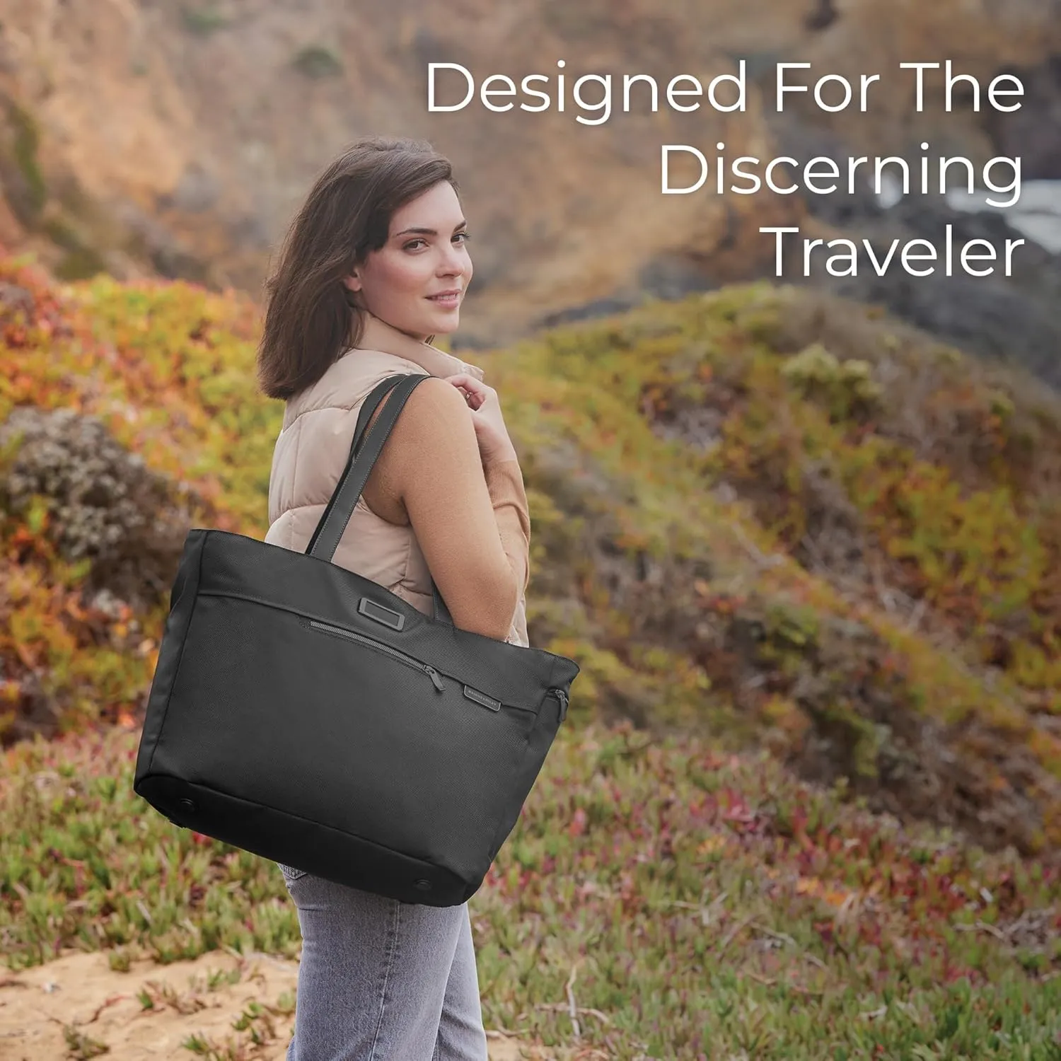 Briggs & Riley Traveler Tote Bag - Nylon Tote Bag for Weekend Travel & Work, Smooth Zipper Closure - Baseline Collection