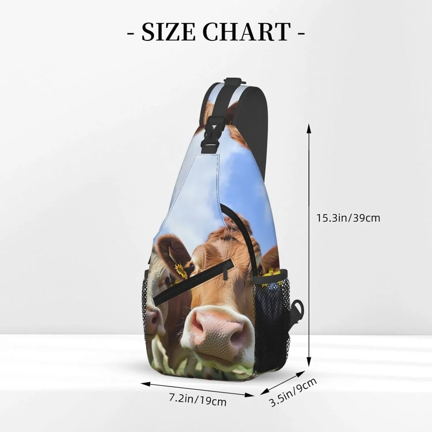 Crossbody Bag for Women Men Pretty Cows Chest Bag Crossbody Sling Bag Adjustable Shoulder Bag