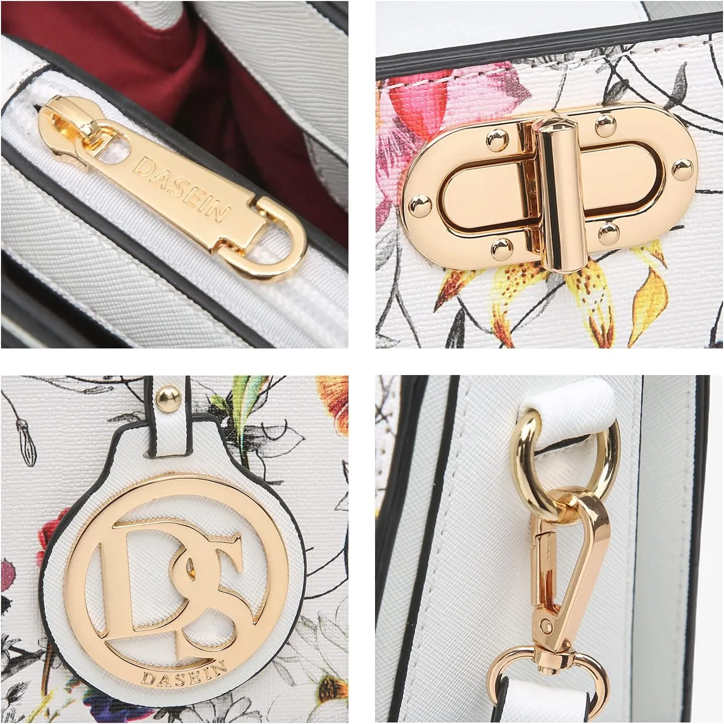 Dasein Women Handbags Purses Ladies Work Purse Satchel Tote Top Handle Shoulder Bags with Matching Clutch