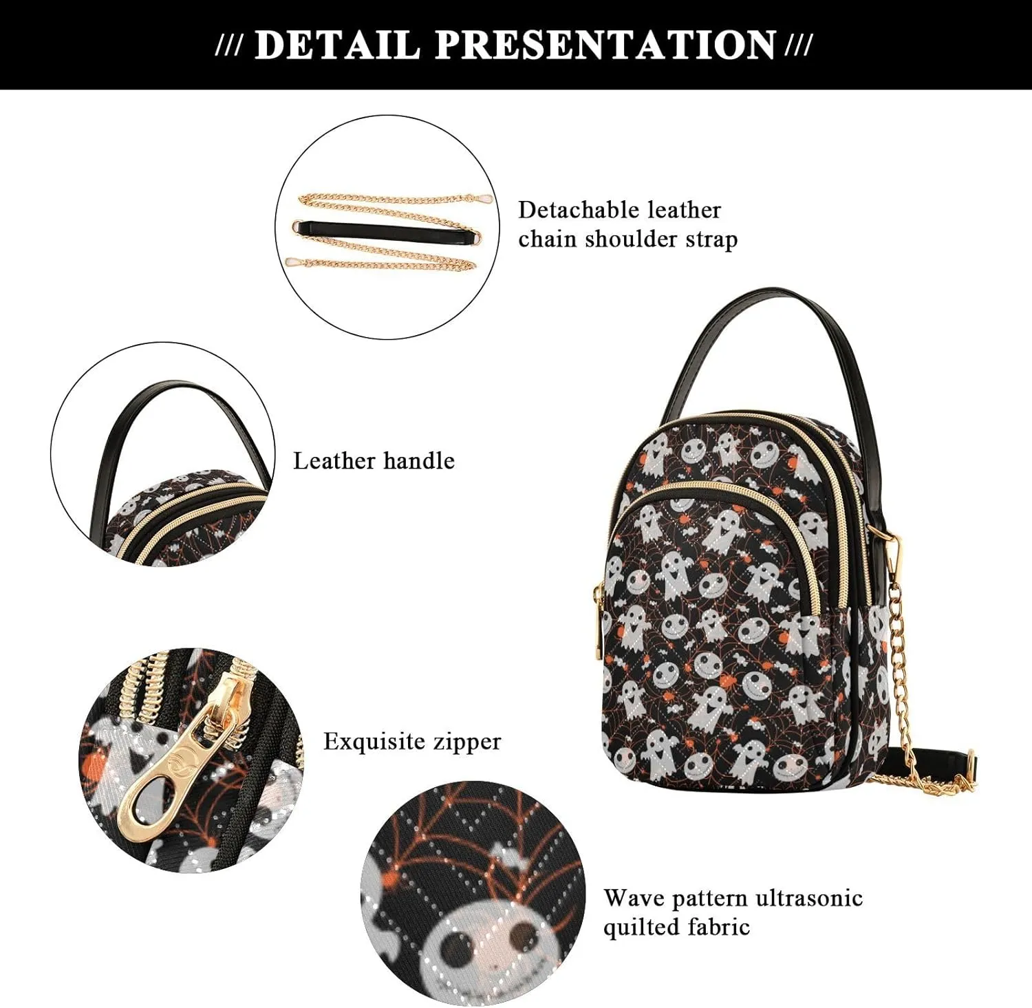 Festive Cell Phone Purse Crossbody Handbag Durable Shoulder Bag