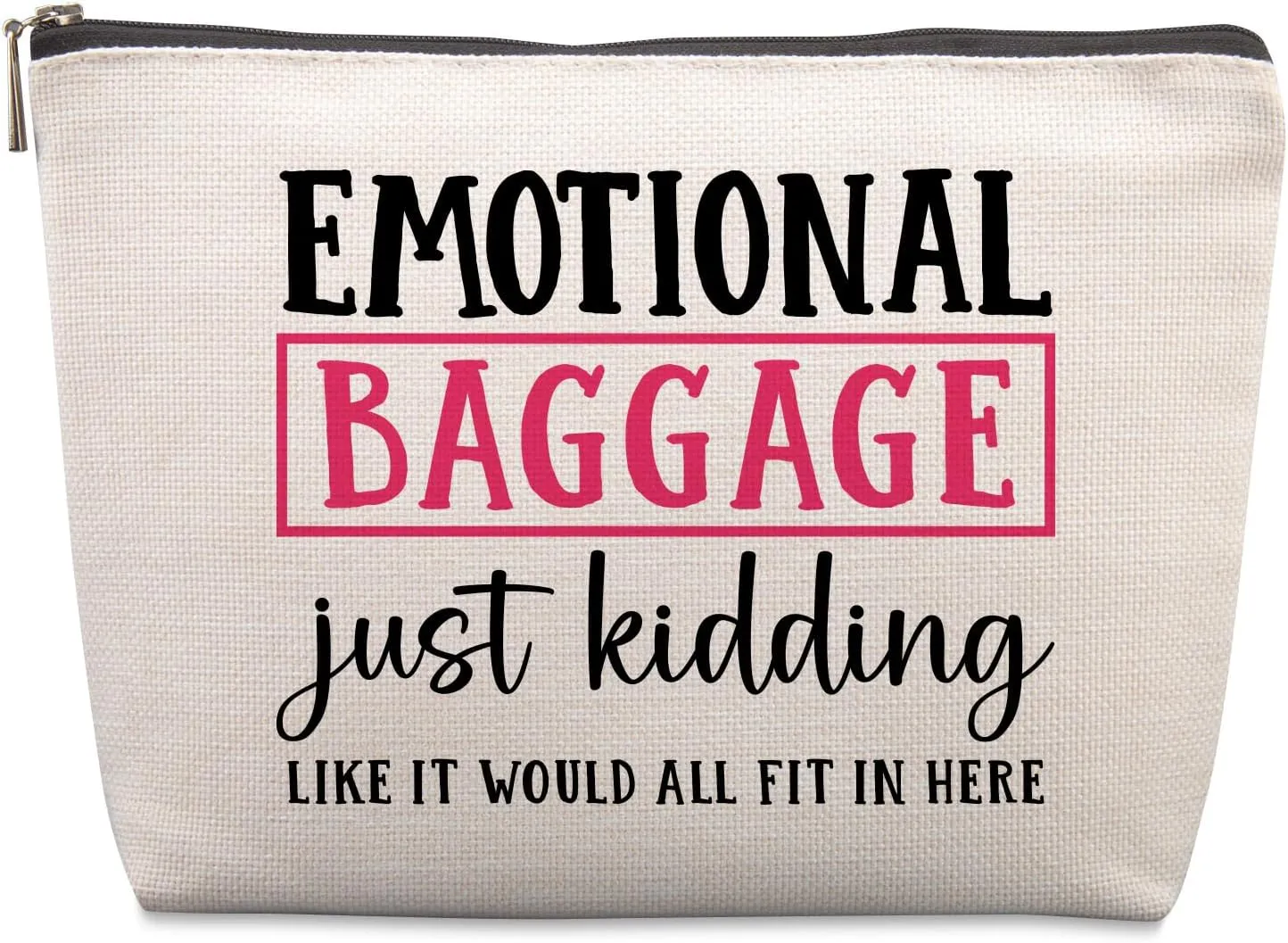 Funny Gifts for Women Friends Travel Cosmetic Bag, Gag Gifts Christmas Farewell Friendship Gifts for Best Friends Sister Coworkers Emotional Baggage Travel Makeup Bags for Women