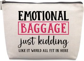 Funny Gifts for Women Friends Travel Cosmetic Bag, Gag Gifts Christmas Farewell Friendship Gifts for Best Friends Sister Coworkers Emotional Baggage Travel Makeup Bags for Women