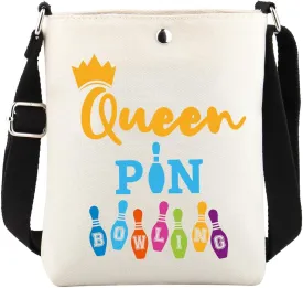 FUSTMW Bowling Gifts Bowling Crossbody Bag Gifts for Bowling Lovers Cross Body Bucket Bag with Adjustable Shoulder Strap
