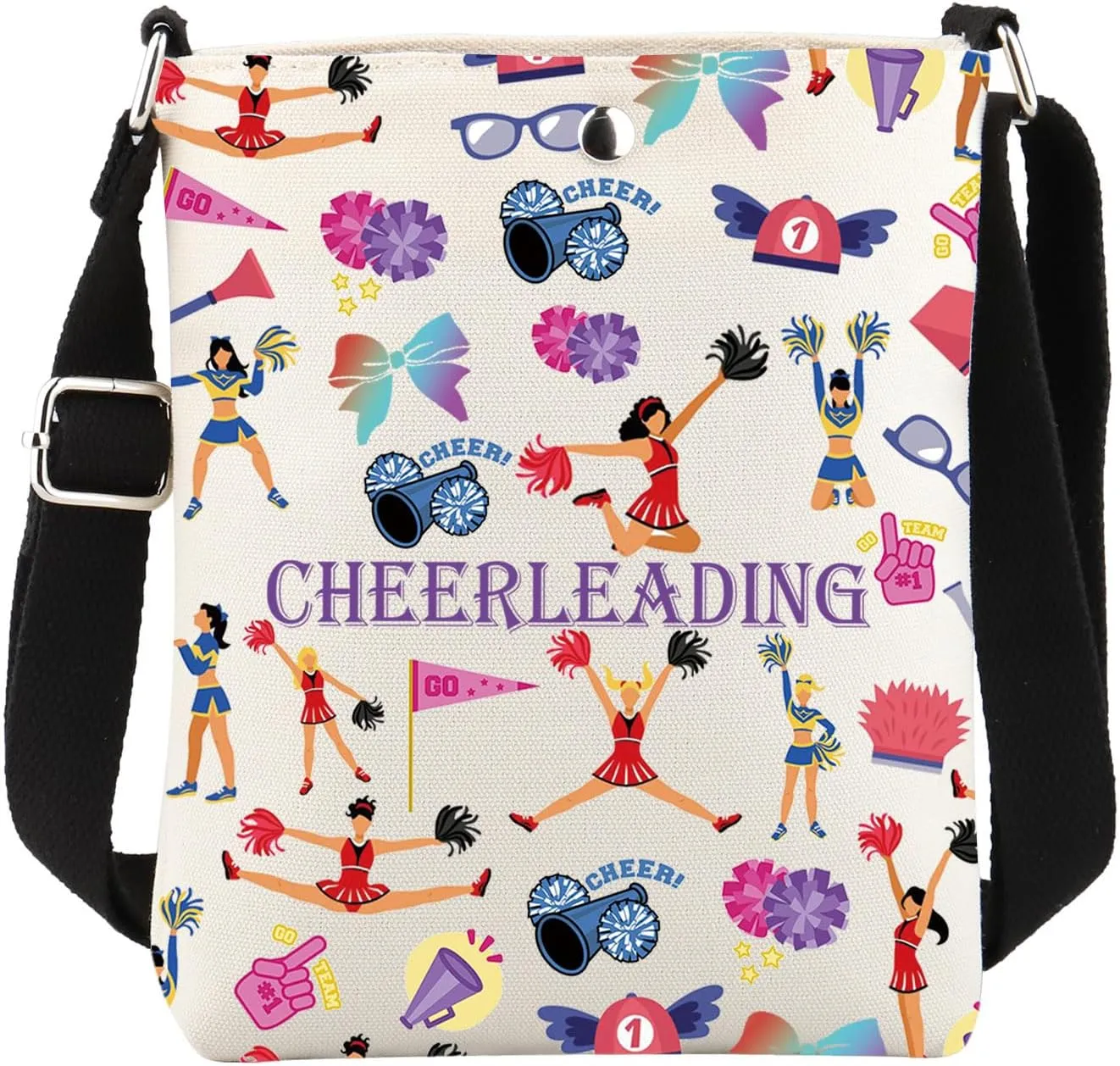 FUSTMW Cheerleading Gifts Cheer Crossbody Bag Cheerleader Gifts Cheer Gifts for Team Small Phone Purse with Adjustable Strap