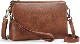 GAEKEAO Crossbody Bags for Women RFID Blocking Leather Cross Body Bag Purses Women's Crossbody Handbags with Wristlet Strap