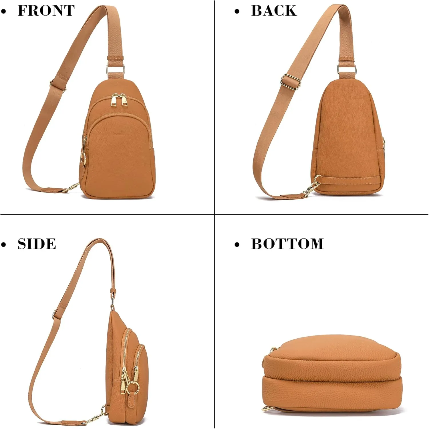 Haytijoe Crossbody Bags for Women Leather Sling Bag Anti-theft Cross Body Bag Travel Sling Purse Chest Bags Fanny Packs
