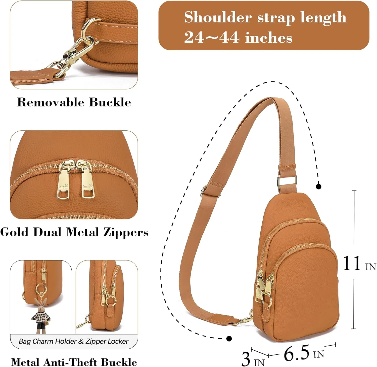 Haytijoe Crossbody Bags for Women Leather Sling Bag Anti-theft Cross Body Bag Travel Sling Purse Chest Bags Fanny Packs