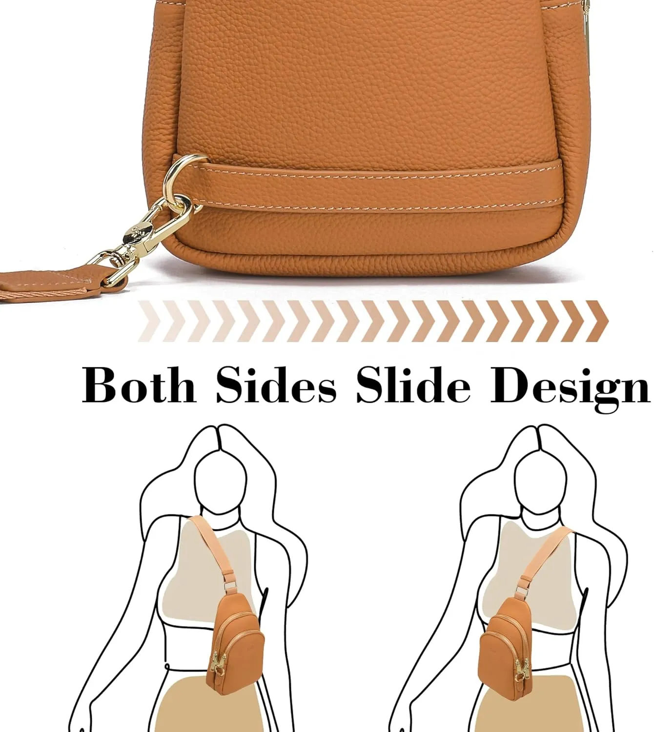 Haytijoe Crossbody Bags for Women Leather Sling Bag Anti-theft Cross Body Bag Travel Sling Purse Chest Bags Fanny Packs
