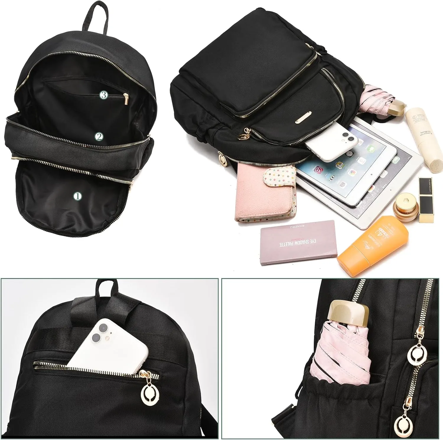 I IHAYNER Mini Backpack Purse Small Backpack for Women Lightweight Nylon Travel Bags Small Casual Daypacks for College Work Camel