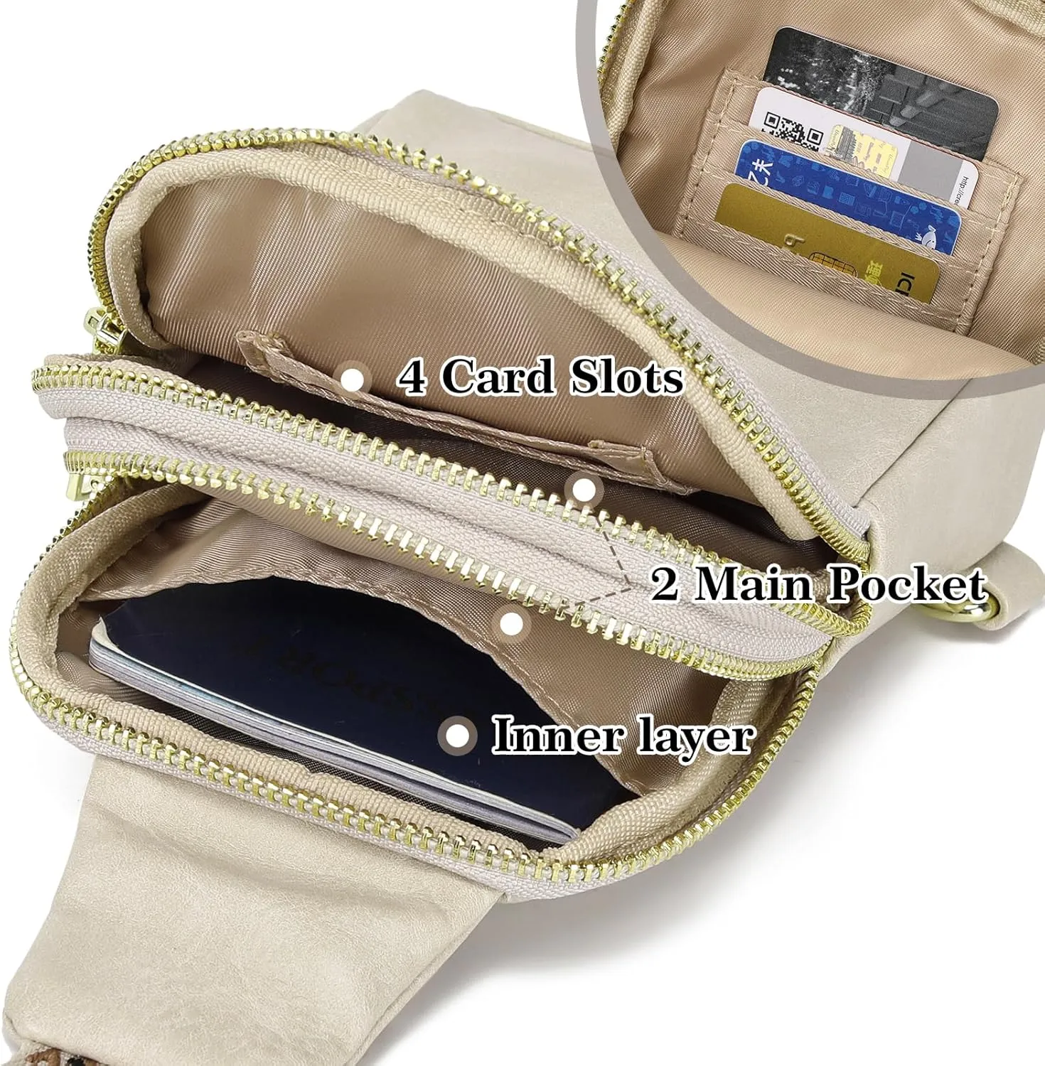INICAT Small Crossbody Sling Bags for Women Vegan Leather Cell Phone Purse Fanny Packs for Women Men