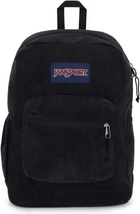 JanSport Cross Town Plus Remix Backpack - Padded Back Panel, Laptop Sleeve, and Front Pocket Organizer - Black Corduroy