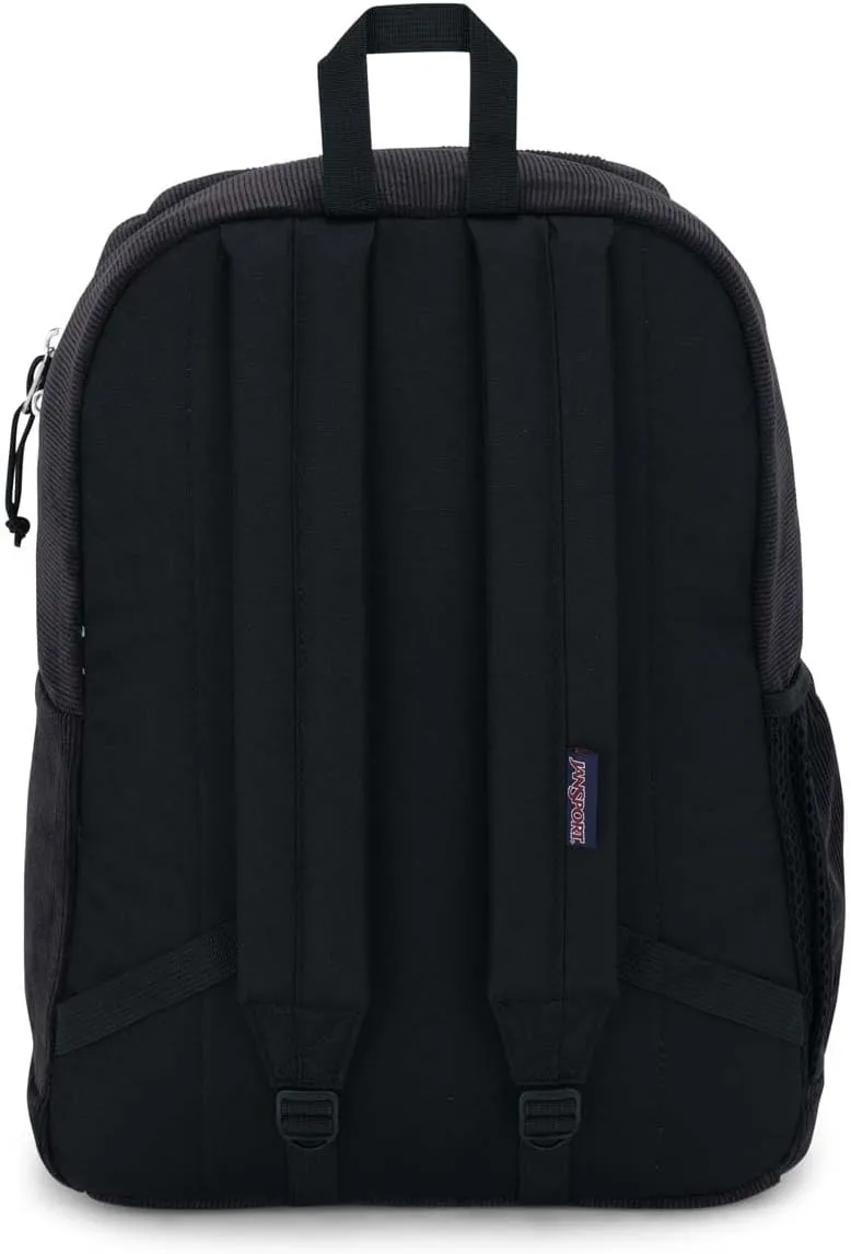 JanSport Cross Town Plus Remix Backpack - Padded Back Panel, Laptop Sleeve, and Front Pocket Organizer - Black Corduroy
