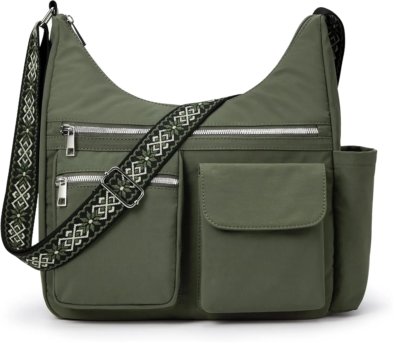 KALIDI Nylon Crossbody Bags for Women Trendy Cross Body Purse with Multiple Pockets For Ladies Casual Work Travel