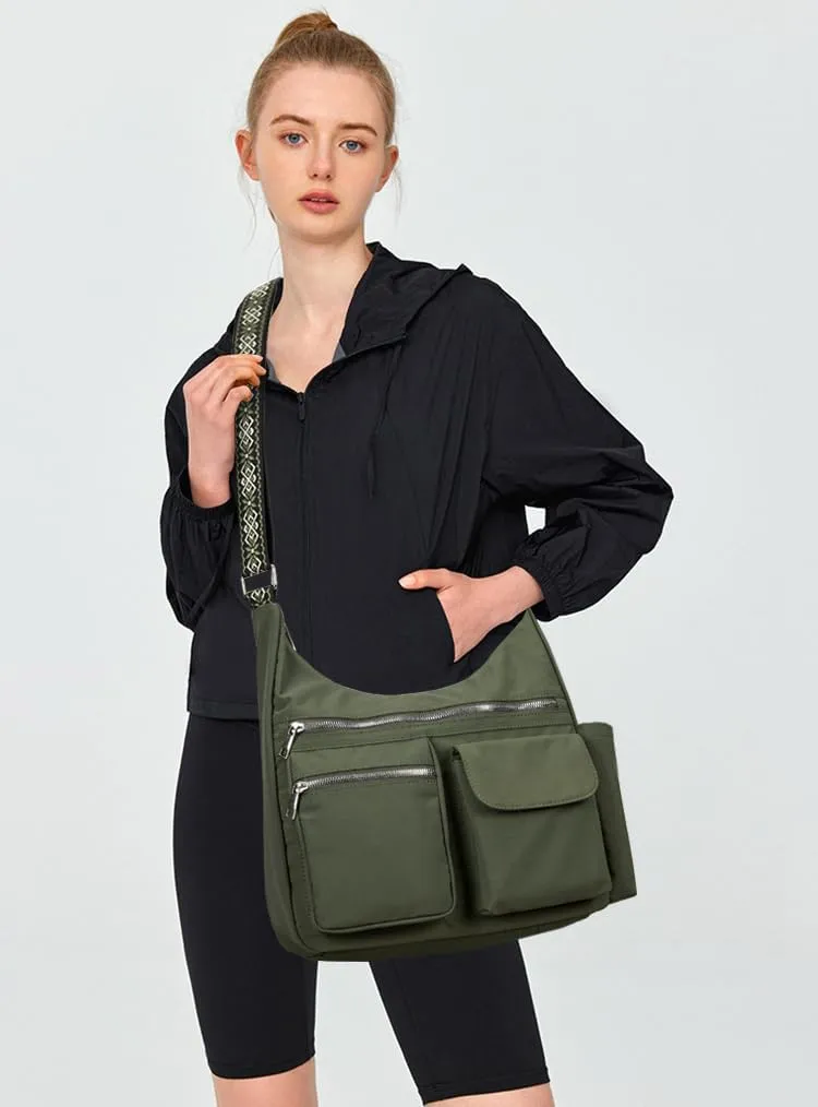 KALIDI Nylon Crossbody Bags for Women Trendy Cross Body Purse with Multiple Pockets For Ladies Casual Work Travel