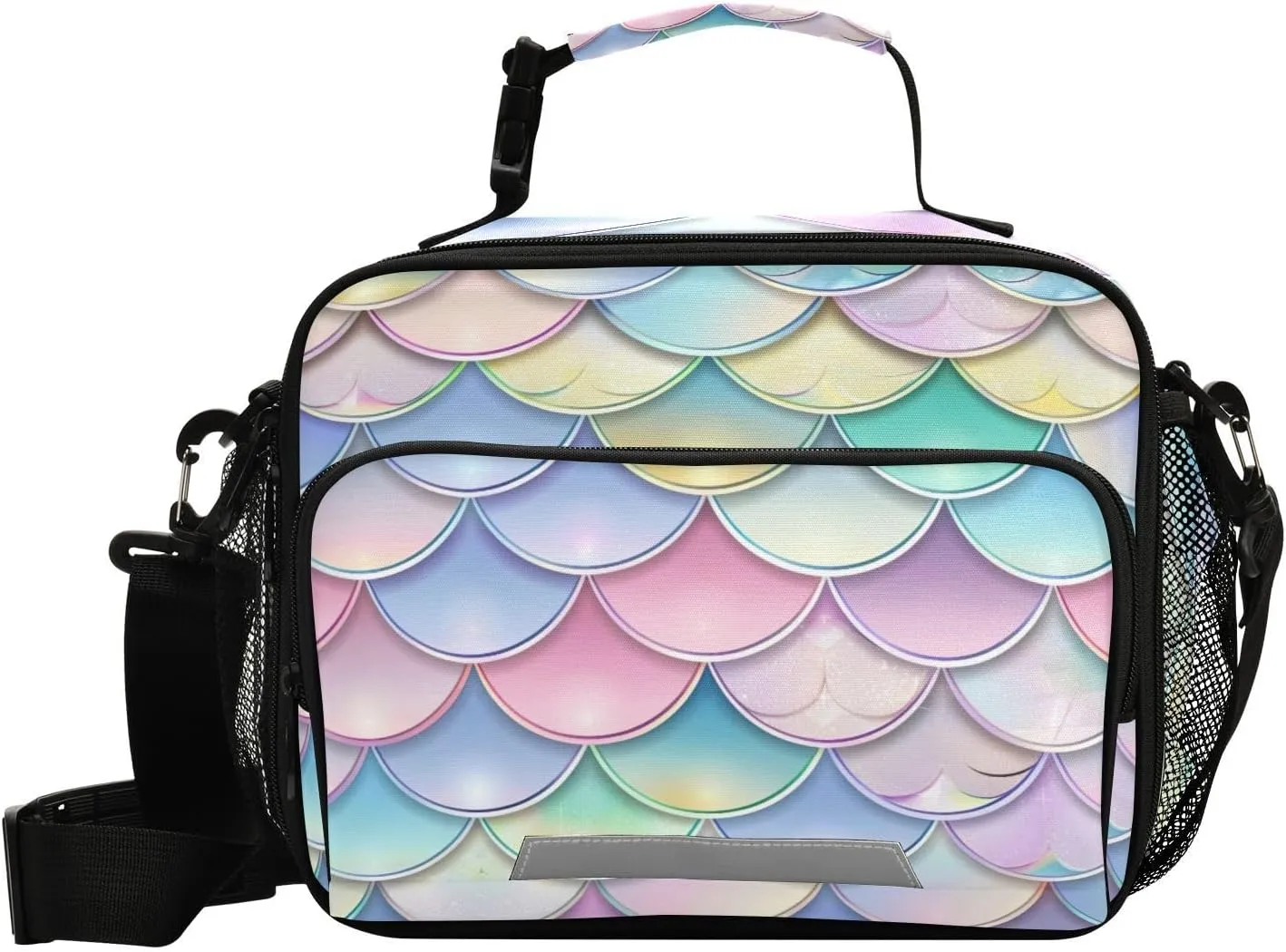Kids Macaron Mermaid Scale Lunch Box Reusable Insulated School Lunch Bag Cooler Cooling Lunch Tote Bag for Boys,Girls,Travel,Picnic 202b5416