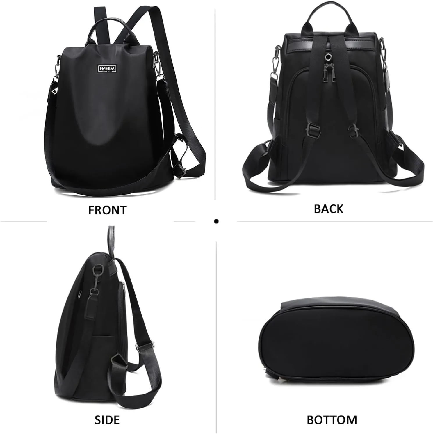 Large Travel Backpack for Women Waterproof Back Pack Black Shoulder Bag Fashion Backpack Purse Anti-Theft Daypack for College Work