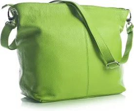 LiaTalia Womens Shoulder Bag - Soft Grained Leather - Medium Size Hobo Handbag Purse Made with 100% Italian Leather - Adal