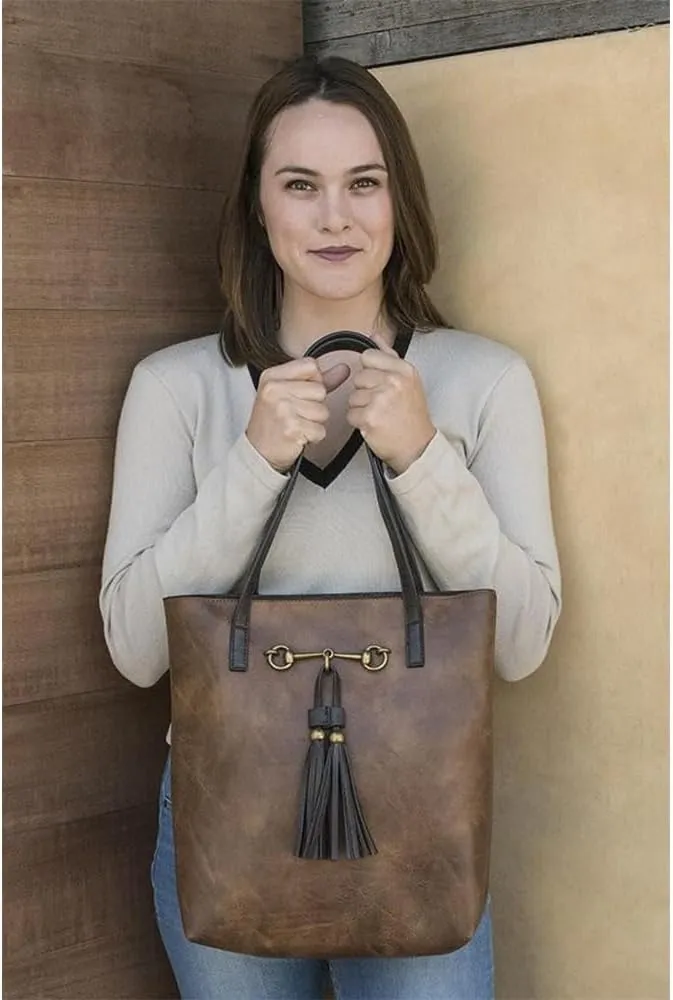 Liz Soto Jane Horsebit 2-in-1 Tote Bag - Vegan Leather Tote Bag for Women with Removable Crossbody Bag, Purses for Women