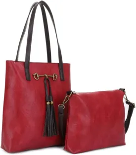 Liz Soto Jane Horsebit 2-in-1 Tote Bag - Vegan Leather Tote Bag for Women with Removable Crossbody Bag, Purses for Women