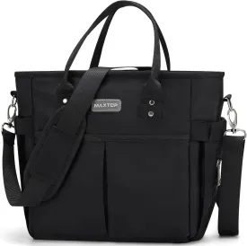 MAXTOP Lunch Bag Women for Work Insulated Thermal Lunch Box for Men with Wide-Open Pocket Reusable Leakproof Cooler Bags with Removable Shoulder Strap for Teacher Nurse Office Picnic Travel Black