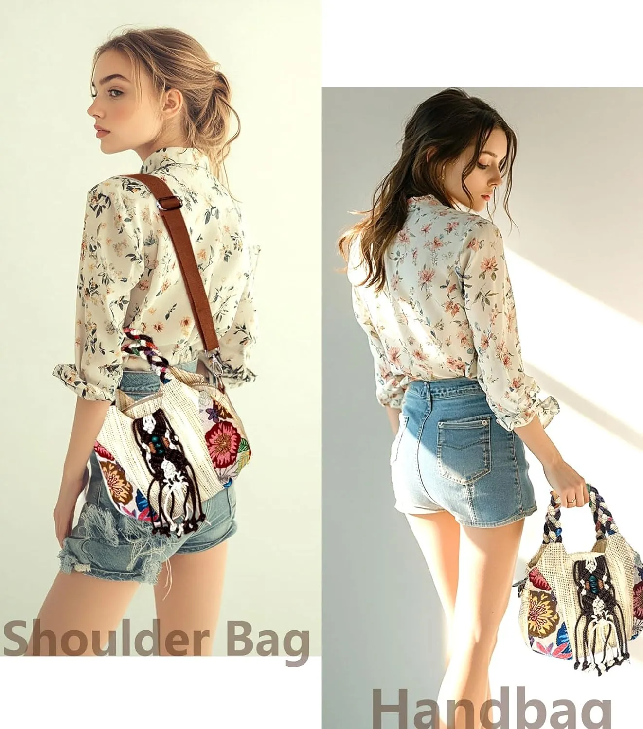 Mini Cotton Shoulder Bag Fashion Small Hand Knitting Tote Handbag