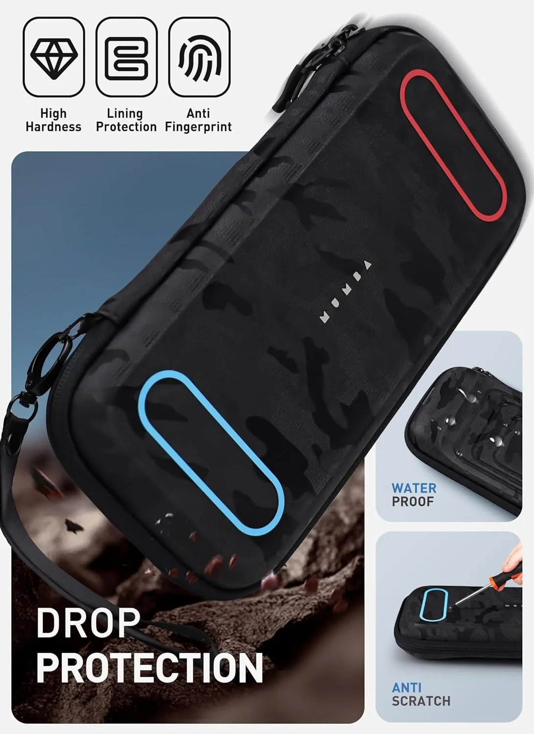 Mumba Carrying Case for Nintendo Switch 2 2025, [Mini Version] Travel Case with 12 Game Cartridge slot Portable Bag Protective Carry handbag Pouch Shell Accessories [Portable & Lightweight] (Stealth)