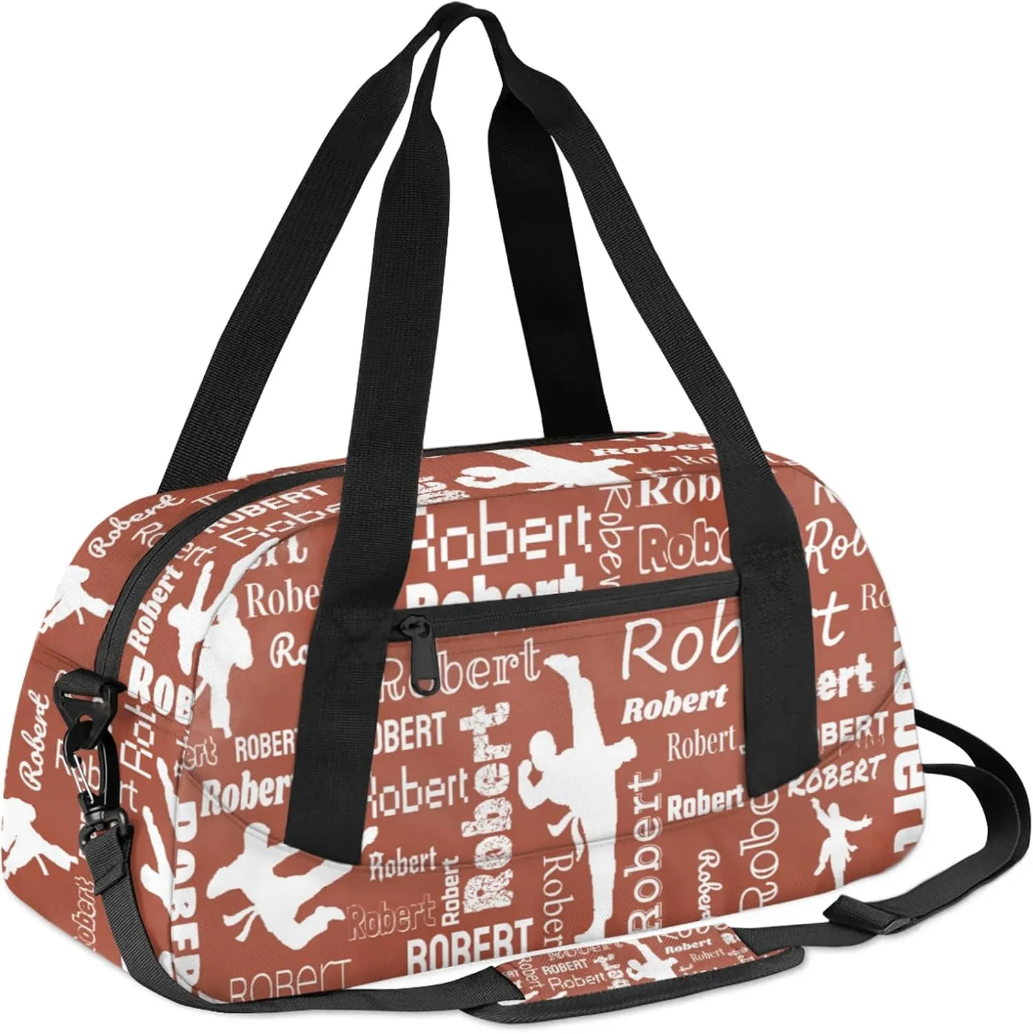 Personalized Karate Sport Duffel Bag Custom Sports Bag Travel Overnight Shoulder Bags Customized Gifts for Women Men Martial Art, Brown