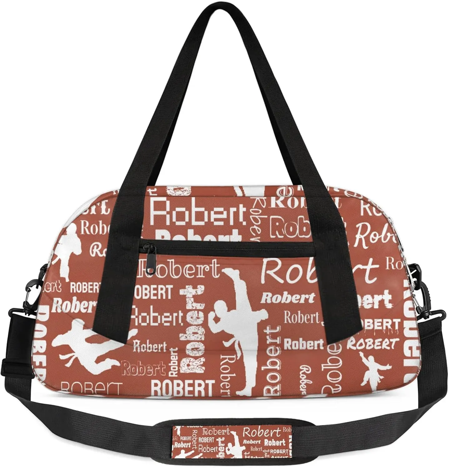 Personalized Karate Sport Duffel Bag Custom Sports Bag Travel Overnight Shoulder Bags Customized Gifts for Women Men Martial Art, Brown