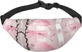 Pink cherry blossom staircase Fashion Crossbody Appearance High capacity outdoor with Adjustable Comfortable Work Leisure Versatile, RXZER23