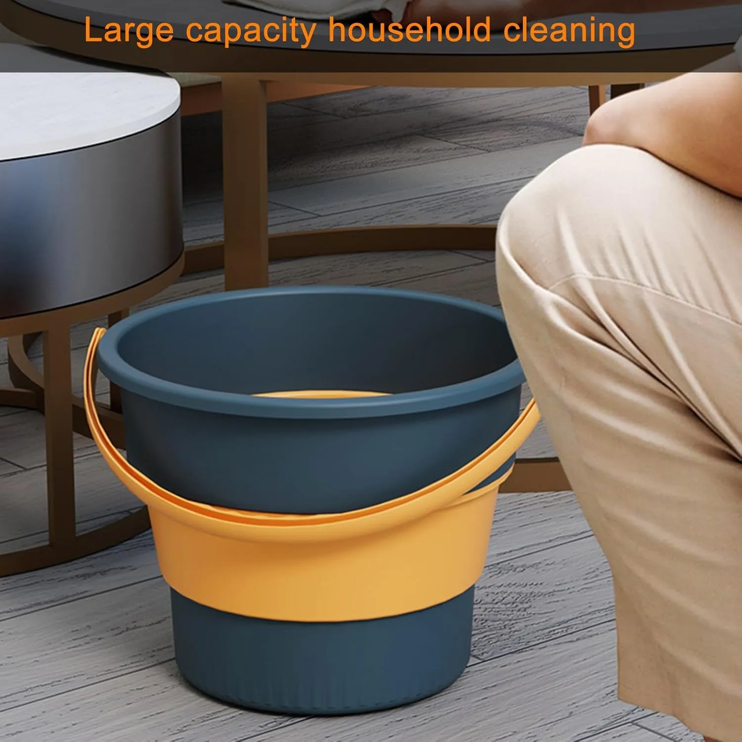 Plastic Bucket Portable Outdoor Fishing Folding Bucket Collapsible Plastic Bucket for Camping Cleaning 4.6/10/16.8l Collapsible Bucket Dark Blue S