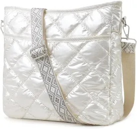 Quilted Crossbody Bags for Women, Unique Pattern Strap Quilted Bag, Crossbody Purses for Women, Quilted Puffer Bag for Women