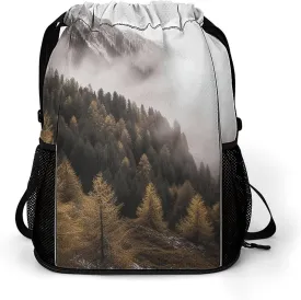 Sports Belt Pocket (dry And Wet Separation), Trees And Mountain by Fog Print Gym Bag Durable And Convenient for Travel,gym,work