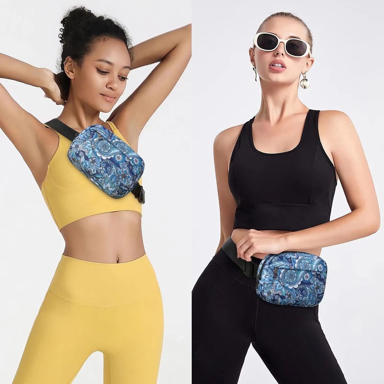 Unisex Belt Bag Fanny pack crossbody bags Everywhere Waist packs with Adjustable Strap (BLUE PAISLEY)