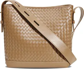 Woven Shoulder Bag For Women Vegan Leather Bucket Bag Large Capacity Tote Bag Trendy Hobo Handbag Purse